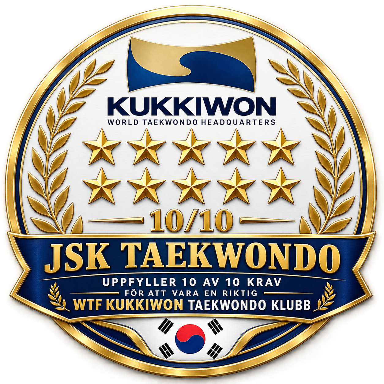 Kukkiwon 10/10 – officiellt certifierad WTF Taekwondo-klubb