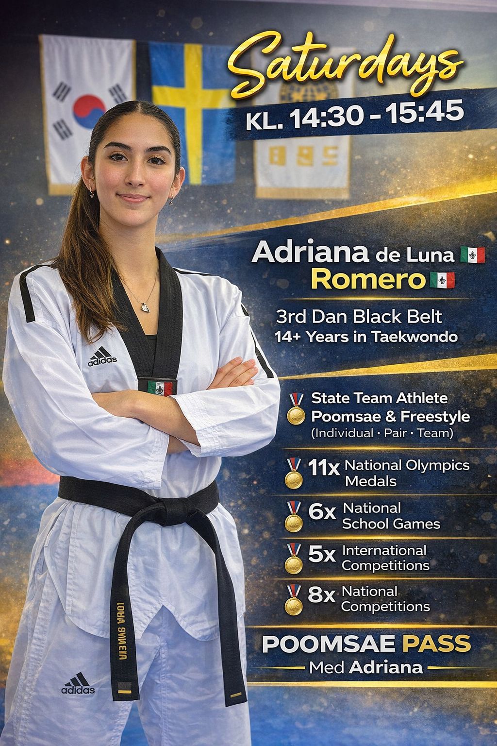 Poomsaeträning hos JSK Taekwondo i Stockholm